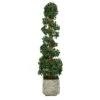 70” English Ivy Topiary Spiral Artificial Tree In White Planter (Indoor/Outdoor)