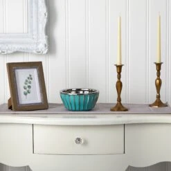 7.25” Teal Vase With Silver Burnishing -Artificial Trees Store artificial 725 teal vase with silver burnishing nearly natural 993263