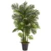 75” Areca Palm Artificial Tree In Decorative Metal Pail With Rope