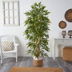 75” Bamboo Artificial Tree In Handmade Natural Jute And Cotton Planter 6 75” Bamboo Artificial Tree In Handmade Natural Jute And Cotton Planter -Artificial Trees Store artificial 75 bamboo artificial tree in handmade natural jute and cotton planter nearly natural 562235