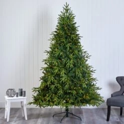 7.5’ Colorado Mountain Fir “Natural Look” Artificial Christmas Tree With 600 Clear LED Lights And 3048 Bendable Branches -Artificial Trees Store artificial 75 colorado mountain fir natural look artificial christmas tree with 600 clear led lights and 3048 bendable branches nearly natural 429207