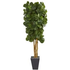 7.5' Fiddle Leaf Artificial Tree In Slate Planter