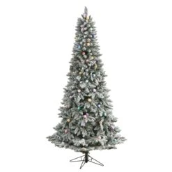 7.5' Flocked British Columbia Mountain Fir Artificial Christmas Tree With 95 Multi Color Globe Bulbs And 1113 Branches -Artificial Trees Store artificial 75 flocked british columbia mountain fir tree with 95 multi color globe bulbs and 1113 branches nearly natural 232346