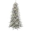 7.5’ Flocked Livingston Fir Artificial Christmas Tree With Pine Cones And 500 Clear Warm LED Lights