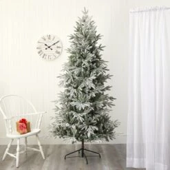 7.5’ Flocked Manchester Spruce Artificial Christmas Tree With 450 Lights And 949 Bendable Branches 17 7.5’ Flocked Manchester Spruce Artificial Christmas Tree With 450 Lights And 949 Bendable Branches -Artificial Trees Store artificial 75 flocked manchester spruce artificial christmas tree with 450 lights and 949 bendable branches nearly natural 147503