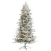 7.5’ Flocked Manchester Spruce Artificial Christmas Tree With 450 Lights And 949 Bendable Branches