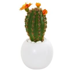 8” Cactus Succulent Artificial Plant In White Planter (Set Of 3) -Artificial Trees Store artificial 8 cactus succulent artificial plant in white planter set of 3 nearly natural 326660