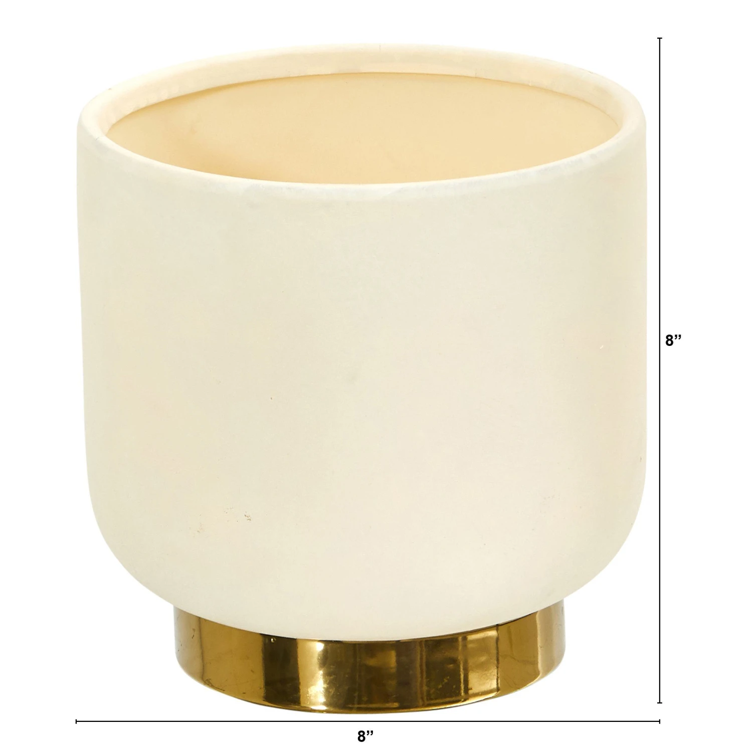 8” Elegance Ceramic Planter With Gold Accents 2 8” Elegance Ceramic Planter With Gold Accents - Image 2