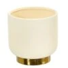 8” Elegance Ceramic Planter With Gold Accents