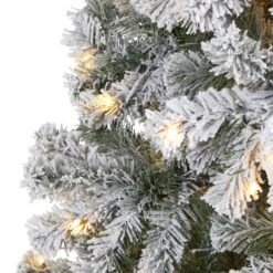 8' Flocked West Virginia Fir Artificial Christmas Tree With 500 Clear LED Lights -Artificial Trees Store artificial 8 flocked west virginia fir artificial christmas tree with 500 clear led lights nearly natural 827990