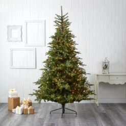 8’ North Carolina Spruce Artificial Christmas Tree With 650 Clear Lights And 1303 Bendable Branches -Artificial Trees Store artificial 8 north carolina spruce artificial christmas tree with 650 clear lights and 1303 bendable branches nearly natural 882059