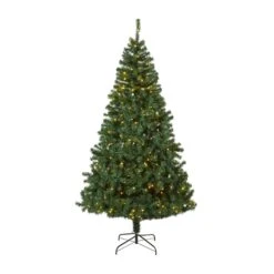 8' Northern Tip Artificial Christmas Tree With 450 Clear LED Lights