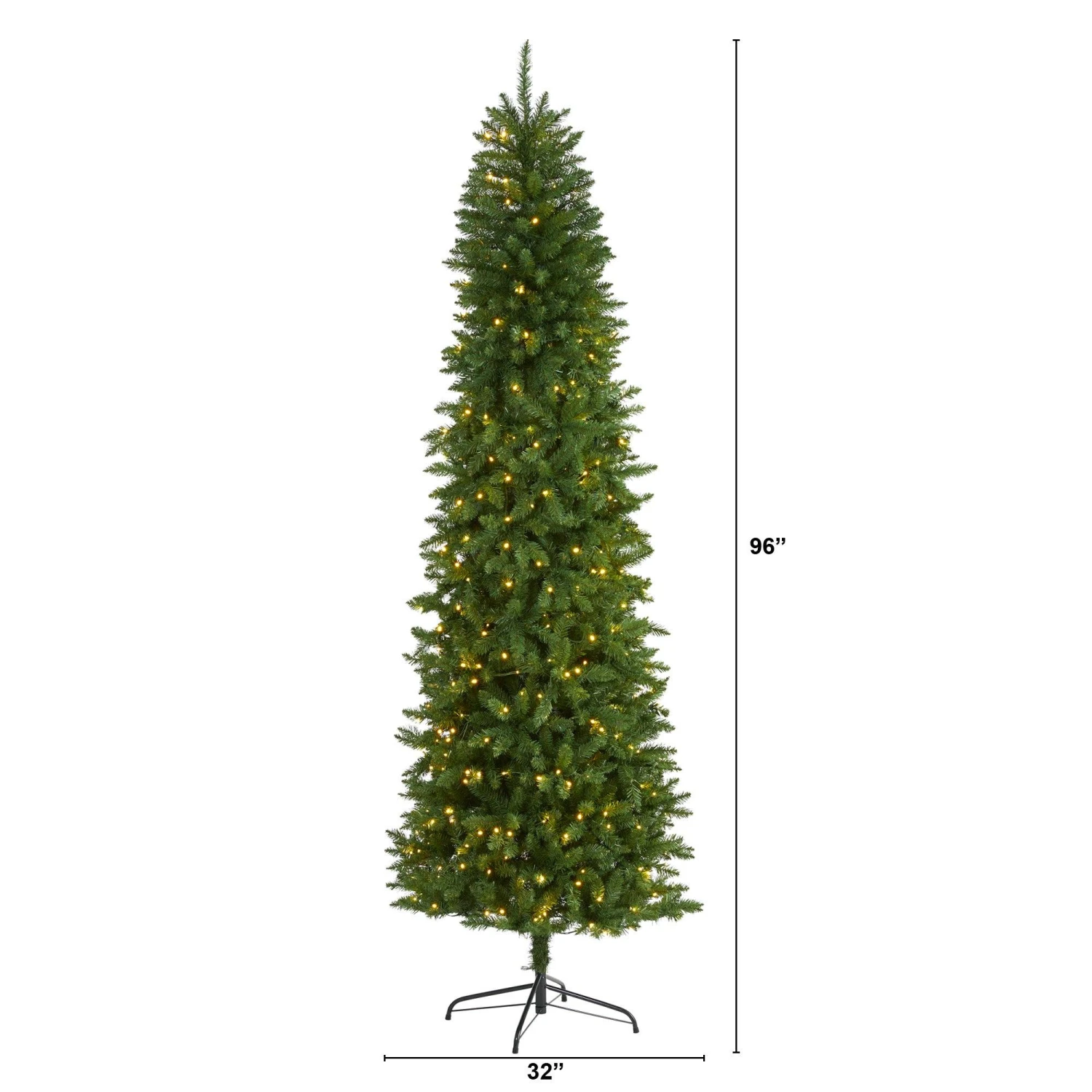 8’ Slim Green Mountain Pine Artificial Christmas Tree With 400 Clear LED Lights 2 8’ Slim Green Mountain Pine Artificial Christmas Tree With 400 Clear LED Lights - Image 2