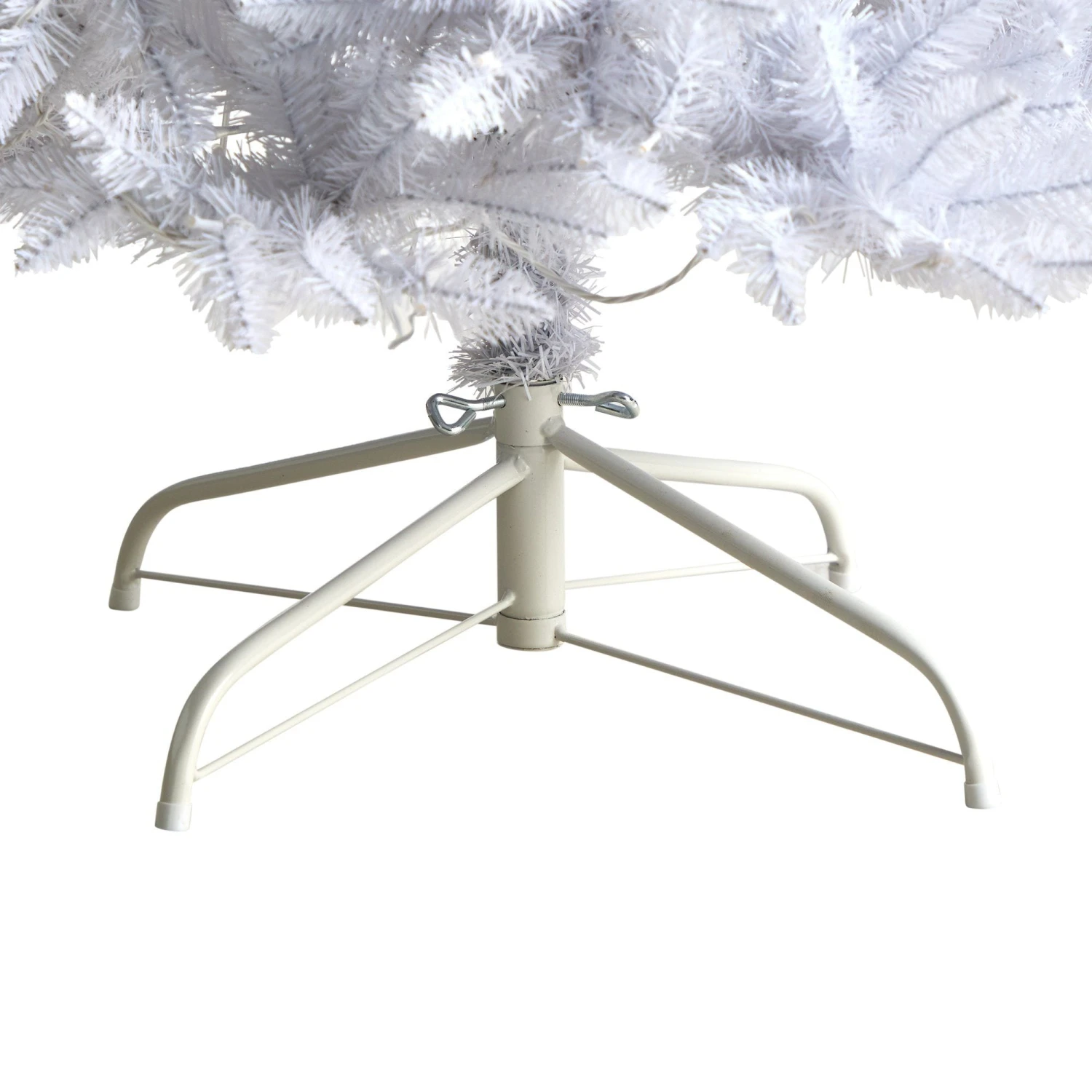 8’ Slim White Artificial Christmas Tree With 400 Warm White LED Lights And 1348 Bendable Branches 6 8’ Slim White Artificial Christmas Tree With 400 Warm White LED Lights And 1348 Bendable Branches - Image 6