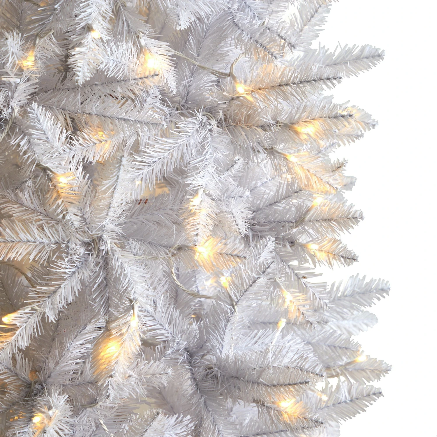 8’ Slim White Artificial Christmas Tree With 400 Warm White LED Lights And 1348 Bendable Branches 4 8’ Slim White Artificial Christmas Tree With 400 Warm White LED Lights And 1348 Bendable Branches - Image 4