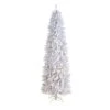 8’ Slim White Artificial Christmas Tree With 400 Warm White LED Lights And 1348 Bendable Branches