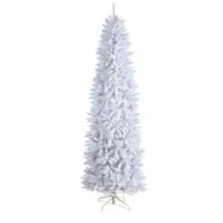 8’ Slim White Artificial Christmas Tree With 400 Warm White LED Lights And 1348 Bendable Branches 10 8’ Slim White Artificial Christmas Tree With 400 Warm White LED Lights And 1348 Bendable Branches -Artificial Trees Store artificial 8 slim white artificial christmas tree with 400 warm white led lights and 1348 bendable branches nearly natural 841163