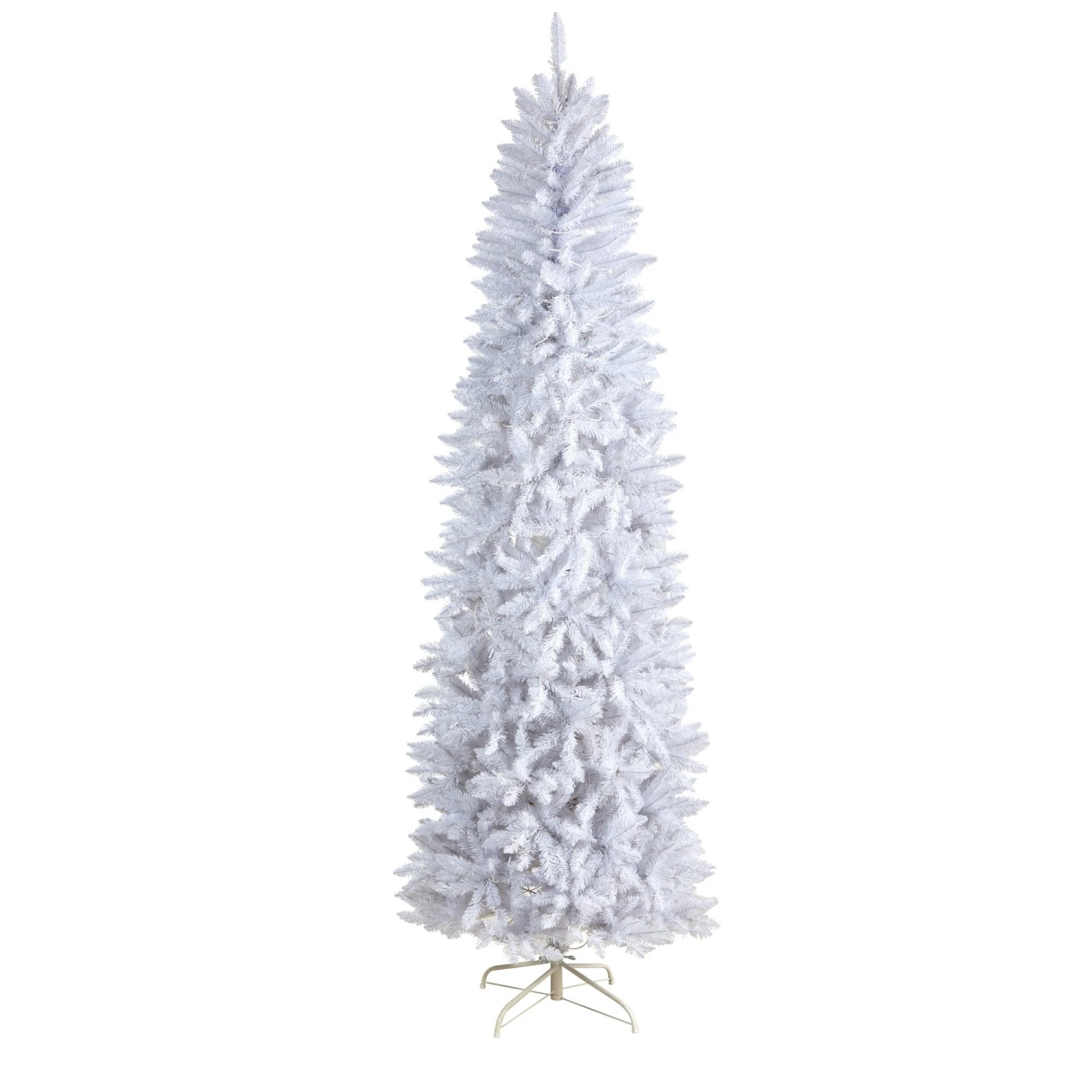 8’ Slim White Artificial Christmas Tree With 400 Warm White LED Lights And 1348 Bendable Branches 3 8’ Slim White Artificial Christmas Tree With 400 Warm White LED Lights And 1348 Bendable Branches - Image 3
