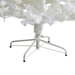 8' White Artificial Christmas Tree With 1500 Bendable Branches And 450 LED Lights -Artificial Trees Store artificial 8 white artificial christmas tree with 1500 bendable branches and 450 led lights nearly natural 173255