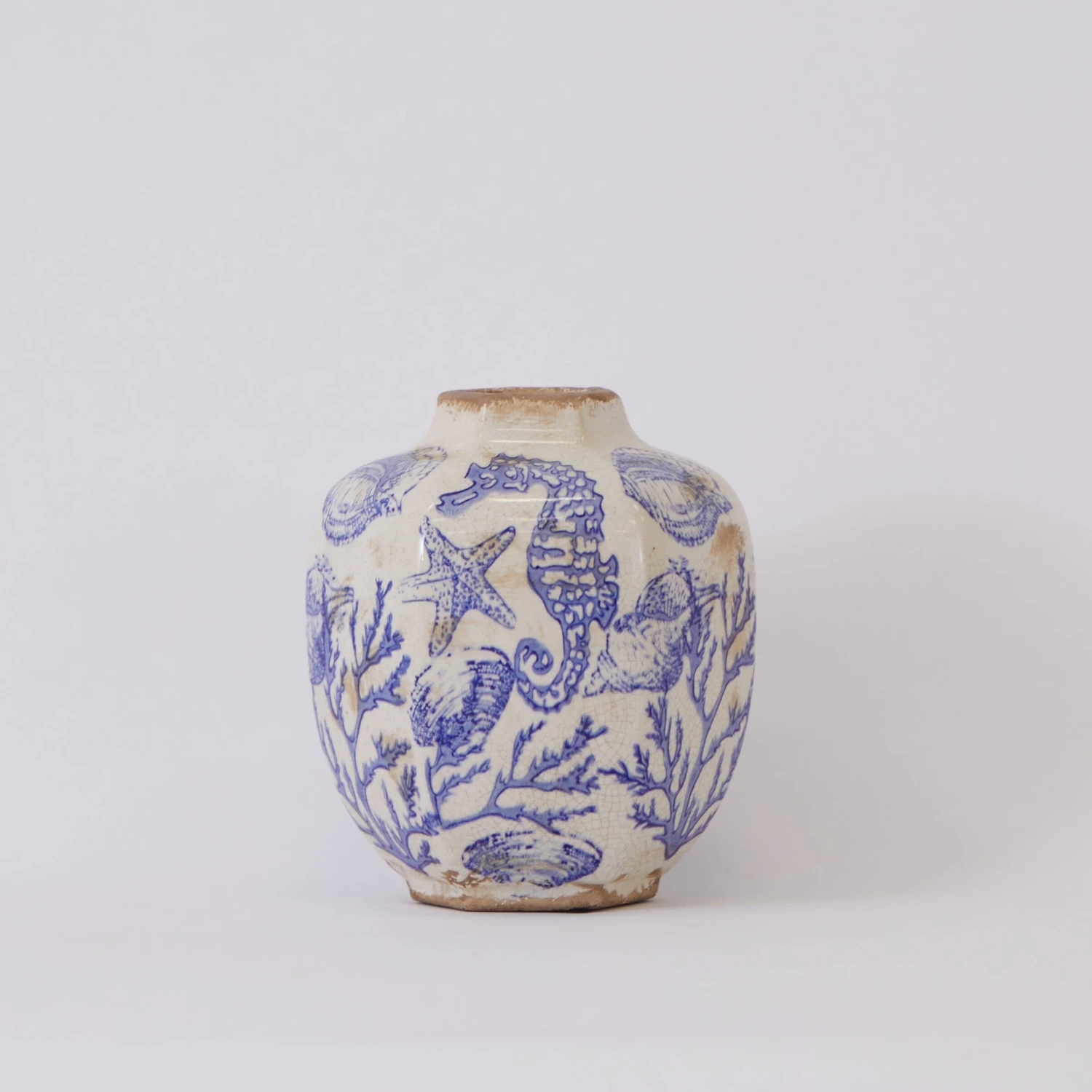 8.5” Nautical Ceramic Decorative Vase 1 8.5” Nautical Ceramic Decorative Vase