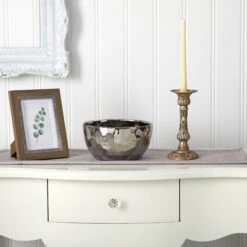 8.75” Designer Silver Bowl -Artificial Trees Store artificial 875 designer silver bowl nearly natural 634734