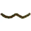9’ Bow And Pinecone Artificial Christmas Garland With 35 Clear LED Lights