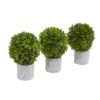 9” Boxwood Artificial Mini Topiary (Set Of 3)