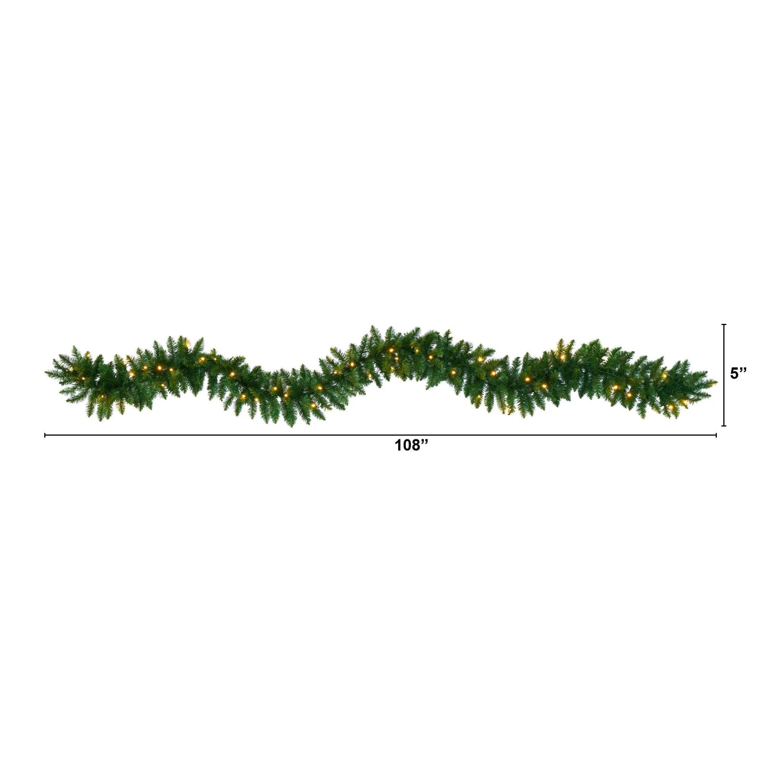 9’ Christmas Pine Artificial Garland With 50 Warm White LEDs Lights 2 9’ Christmas Pine Artificial Garland With 50 Warm White LEDs Lights - Image 2