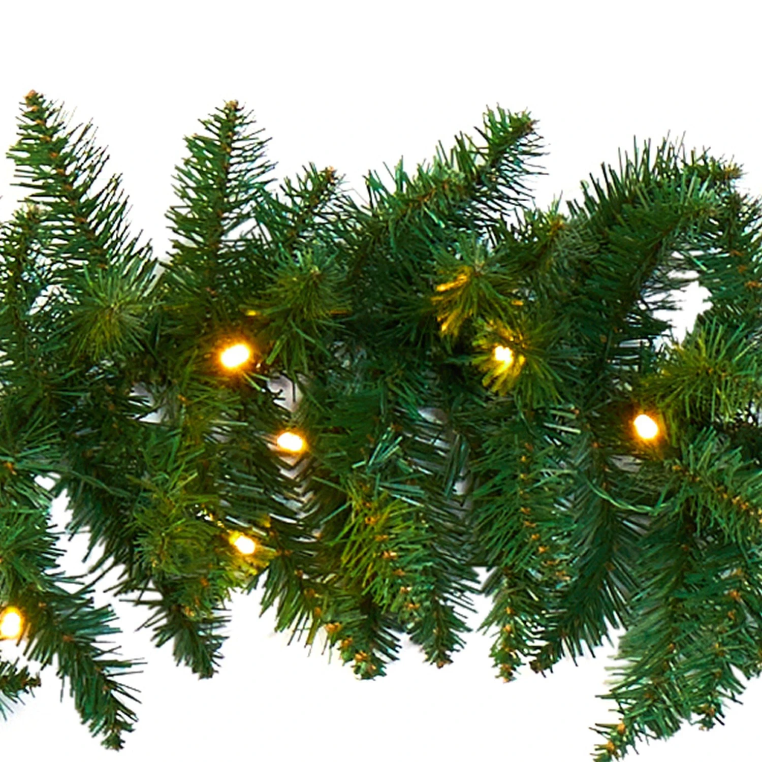 9’ Christmas Pine Artificial Garland With 50 Warm White LEDs Lights 4 9’ Christmas Pine Artificial Garland With 50 Warm White LEDs Lights - Image 4