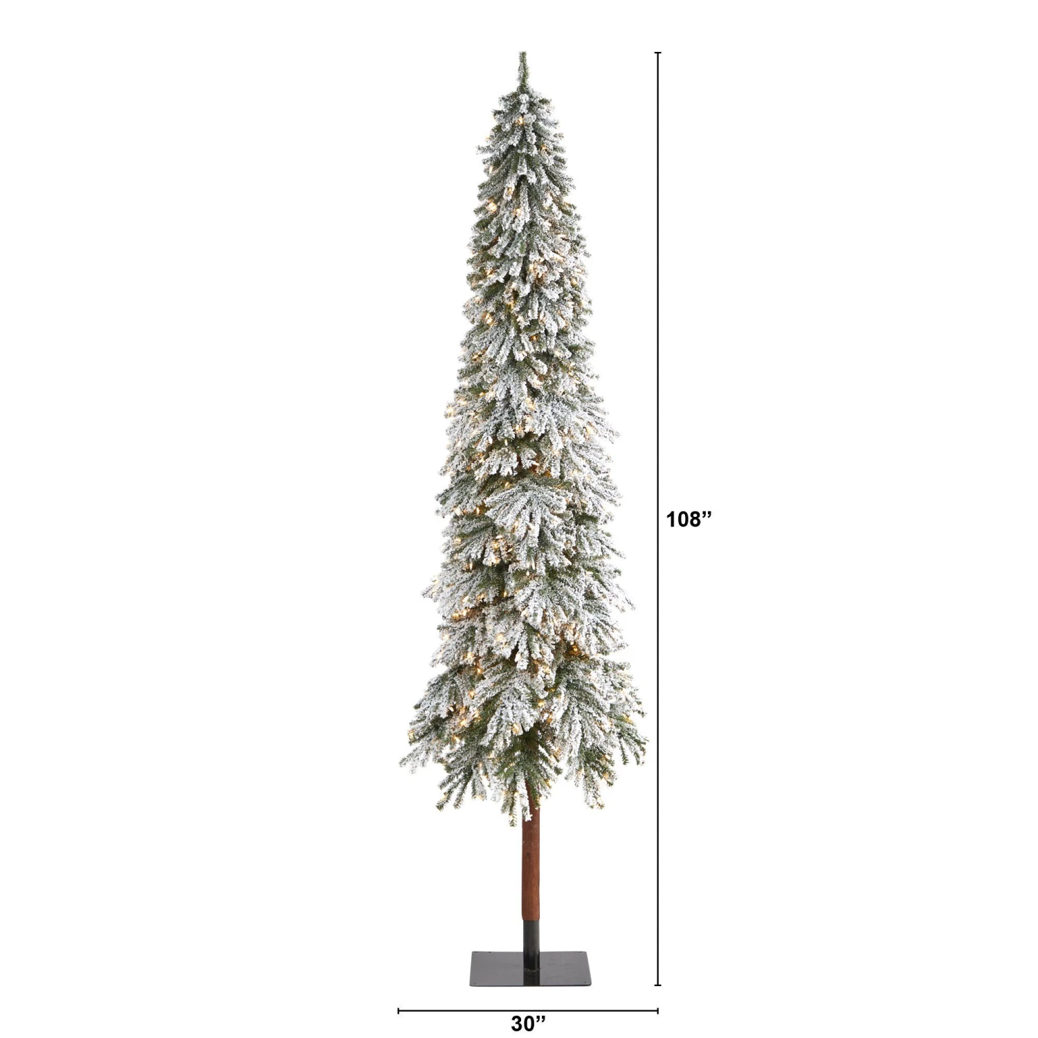 9’ Flocked Grand Alpine Artificial Christmas Tree With 600 Lights And 1183 Branches On Natural Trunk 5 9’ Flocked Grand Alpine Artificial Christmas Tree With 600 Lights And 1183 Branches On Natural Trunk - Image 5