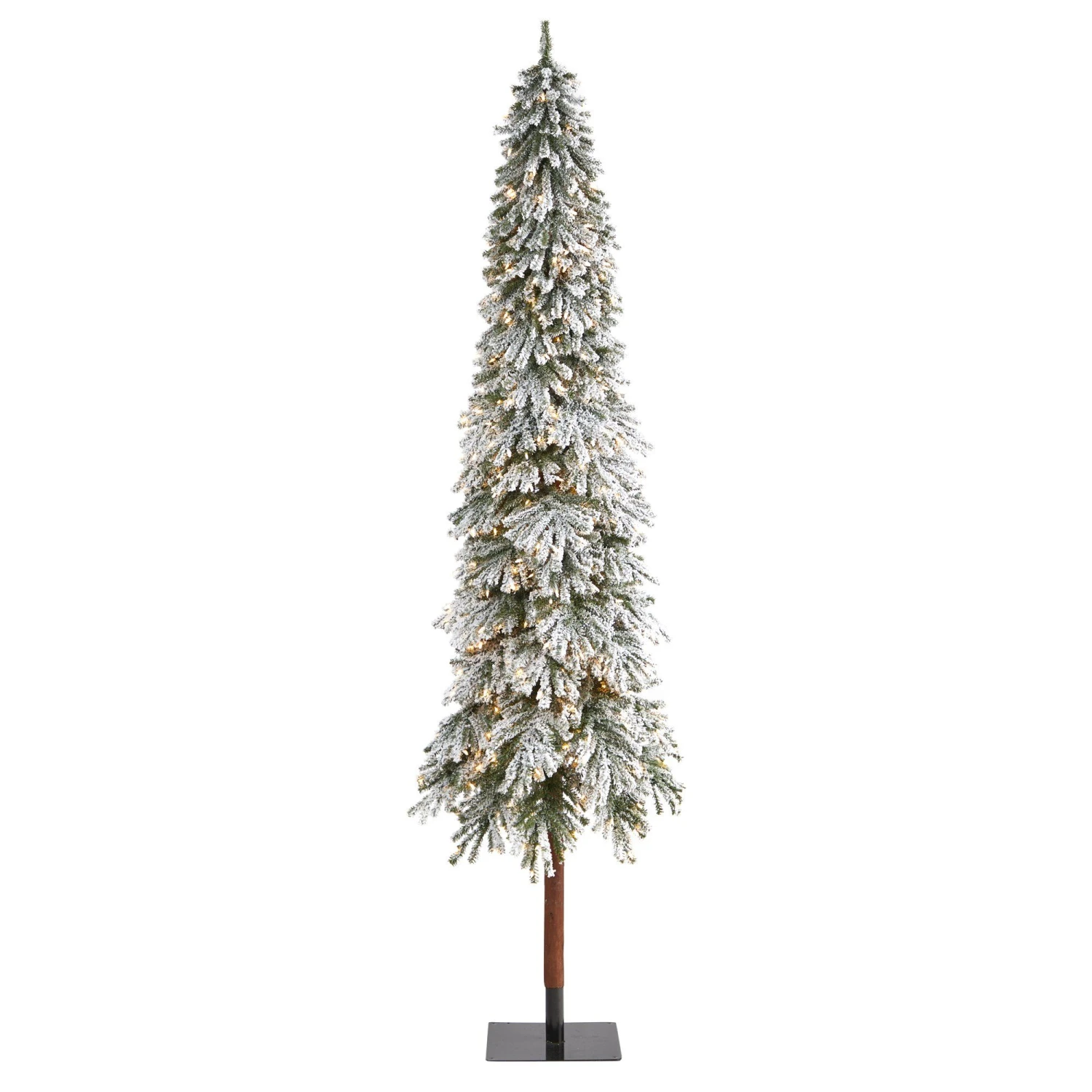 9’ Flocked Grand Alpine Artificial Christmas Tree With 600 Lights And 1183 Branches On Natural Trunk 1 9’ Flocked Grand Alpine Artificial Christmas Tree With 600 Lights And 1183 Branches On Natural Trunk