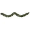 9’ Frosted Swiss Pine Artificial Garland With 50 Clear LED Lights And Berries