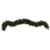 9' Mixed Pines And Pinecones Extra Wide Garland With 286 Branches And 70 Warm White LED Lights