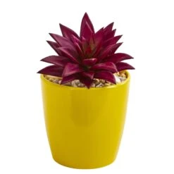 9” Mixed Succulent Artificial Plant In Yellow Vase (Set Of 3) 6 9” Mixed Succulent Artificial Plant In Yellow Vase (Set Of 3) -Artificial Trees Store artificial 9 mixed succulent artificial plant in yellow vase set of 3 nearly natural 818283