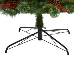 9’ Norway Mixed Pine Artificial Christmas Tree With 650 Clear LED Lights, Pine Cones And Berries -Artificial Trees Store artificial 9 norway mixed pine artificial christmas tree with 650 clear led lights pine cones and berries nearly natural 863599