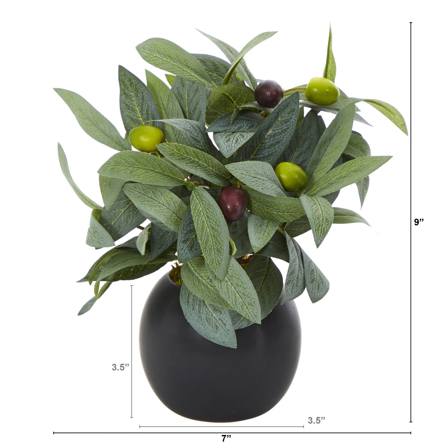 9” Olive Artificial Plant In Decorative Planter 2 9” Olive Artificial Plant In Decorative Planter - Image 2
