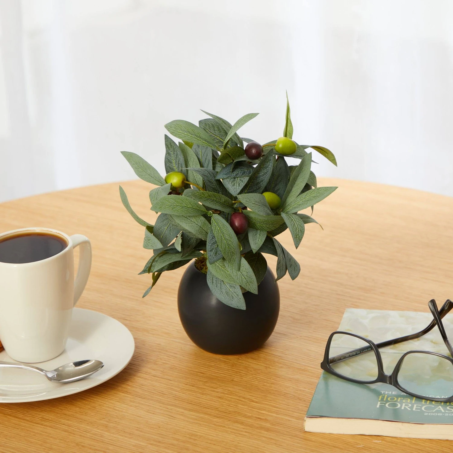 9” Olive Artificial Plant In Decorative Planter 6 9” Olive Artificial Plant In Decorative Planter - Image 6