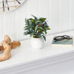 9” Olive Artificial Plant In Decorative Planter 10 9” Olive Artificial Plant In Decorative Planter -Artificial Trees Store artificial 9 olive artificial plant in decorative planter nearly natural 650454