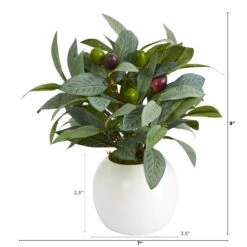 9” Olive Artificial Plant In Decorative Planter 9 9” Olive Artificial Plant In Decorative Planter -Artificial Trees Store artificial 9 olive artificial plant in decorative planter nearly natural 716338