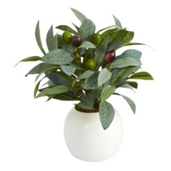 9” Olive Artificial Plant In Decorative Planter 8 9” Olive Artificial Plant In Decorative Planter -Artificial Trees Store artificial 9 olive artificial plant in decorative planter nearly natural white 714739