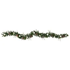 9’ Ornament And Pinecone Artificial Christmas Garland With 50 Clear LED Lights -Artificial Trees Store artificial 9 ornament and pinecone artificial christmas garland with 50 clear led lights nearly natural 326414