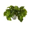 9” Pothos Artificial Plant In White Planter (Real Touch)