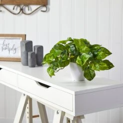 9” Pothos Artificial Plant In White Planter (Real Touch) 6 9” Pothos Artificial Plant In White Planter (Real Touch) -Artificial Trees Store artificial 9 pothos artificial plant in white planter real touch nearly natural 233652