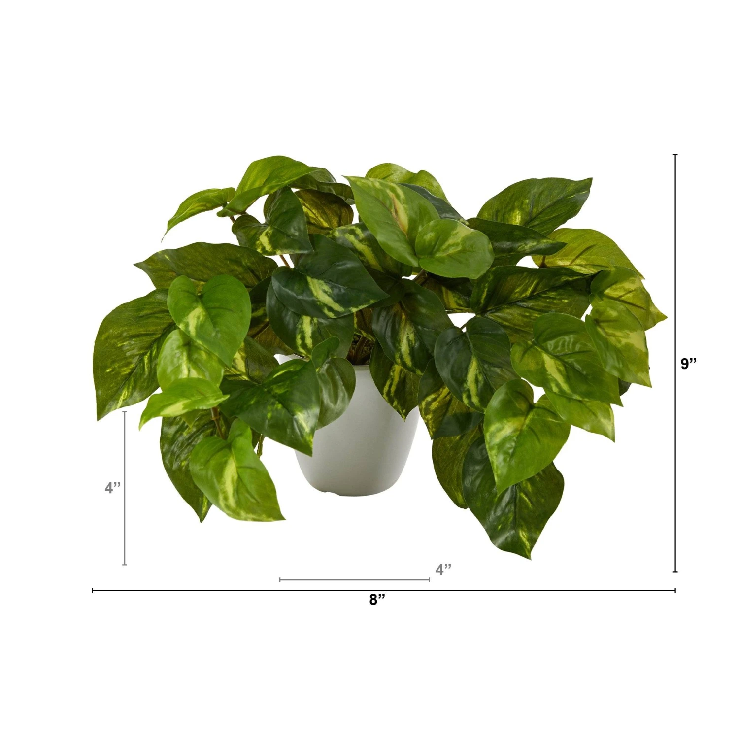 9” Pothos Artificial Plant In White Planter (Real Touch) 2 9” Pothos Artificial Plant In White Planter (Real Touch) - Image 2
