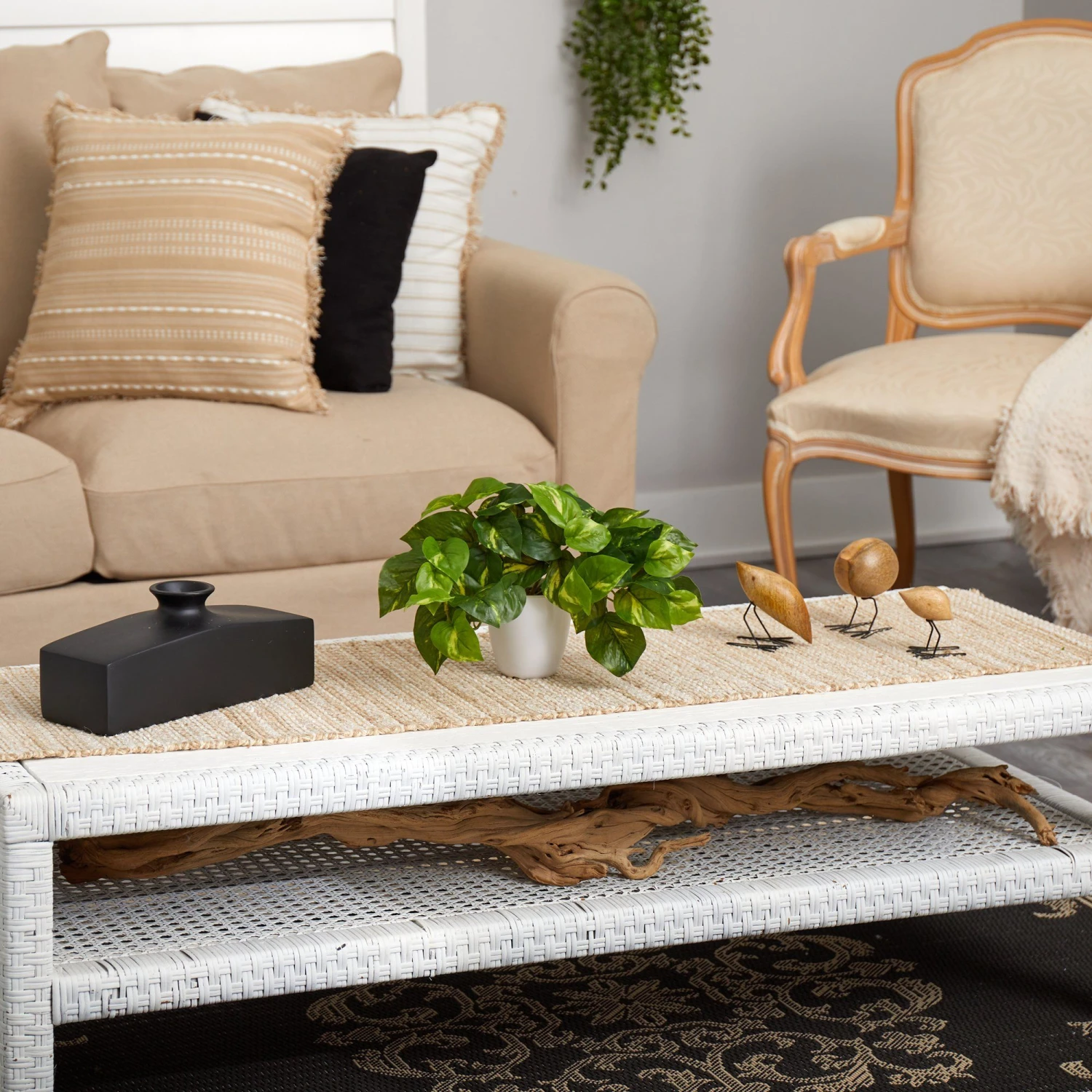 9” Pothos Artificial Plant In White Planter (Real Touch) 4 9” Pothos Artificial Plant In White Planter (Real Touch) - Image 4