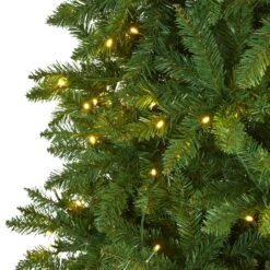 9’ Slim Green Mountain Pine Artificial Christmas Tree With 600 Clear LED Lights -Artificial Trees Store artificial 9 slim green mountain pine artificial christmas tree with 600 clear led lights nearly natural 354513