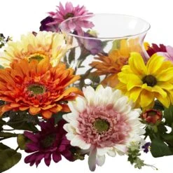 Artificial African Sunflower Candelabrum Arrangement -Artificial Trees Store artificial african sunflower candelabrum nearly natural 827440