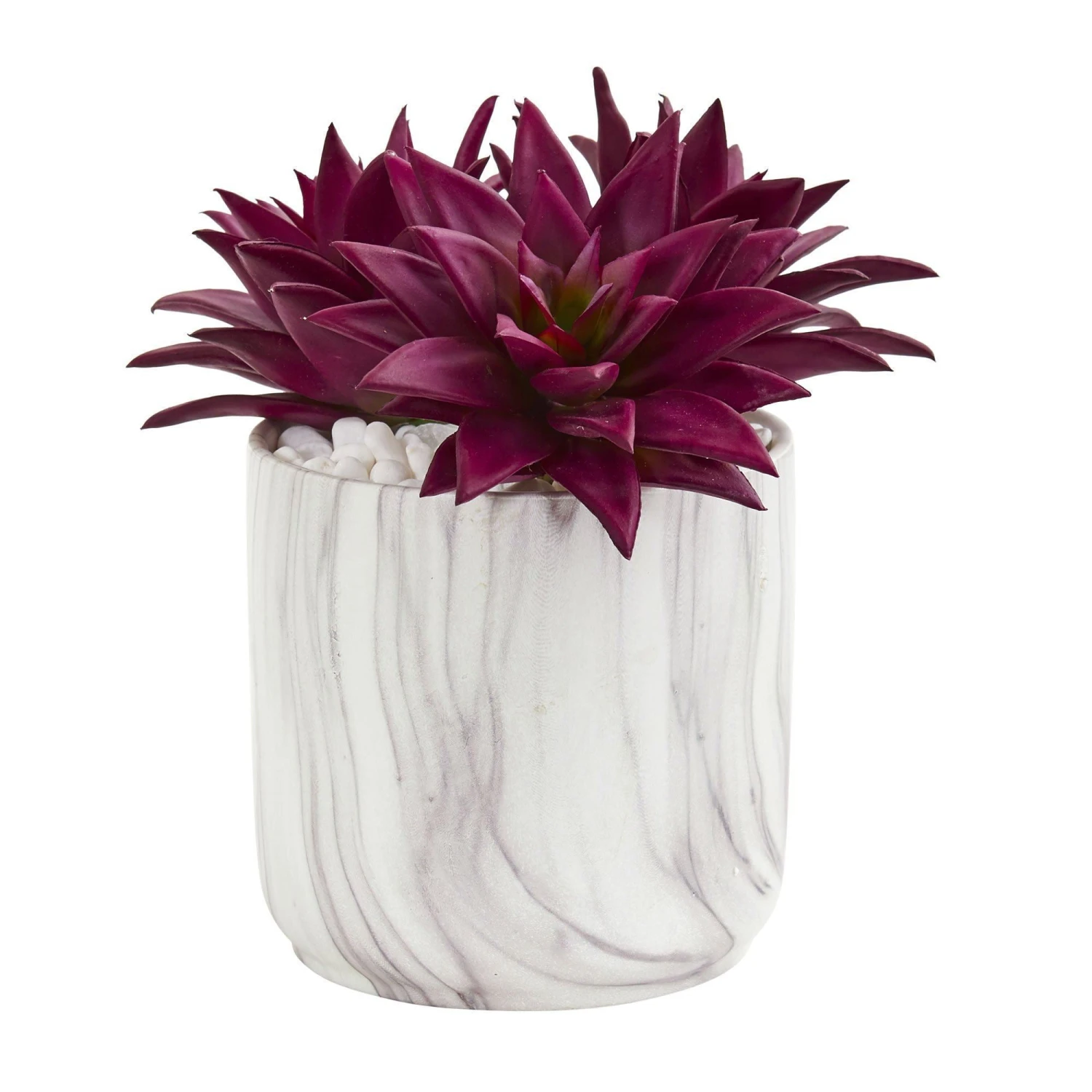 Agave Succulent Artificial Plant In Marble Finished Vase 1 Agave Succulent Artificial Plant In Marble Finished Vase