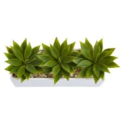 Agave Succulent In Rectangular Planter -Artificial Trees Store artificial agave succulent in rectangular planter nearly natural 408941