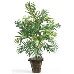 Areca Palm W/Wicker Basket Silk Plant